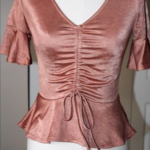 Charlotte Russe Small Peplum Copper Blouse